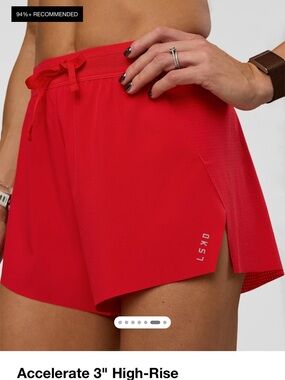 LSKD Accelerate 3" High-Rise Women's Running Shorts - Red/Flame
